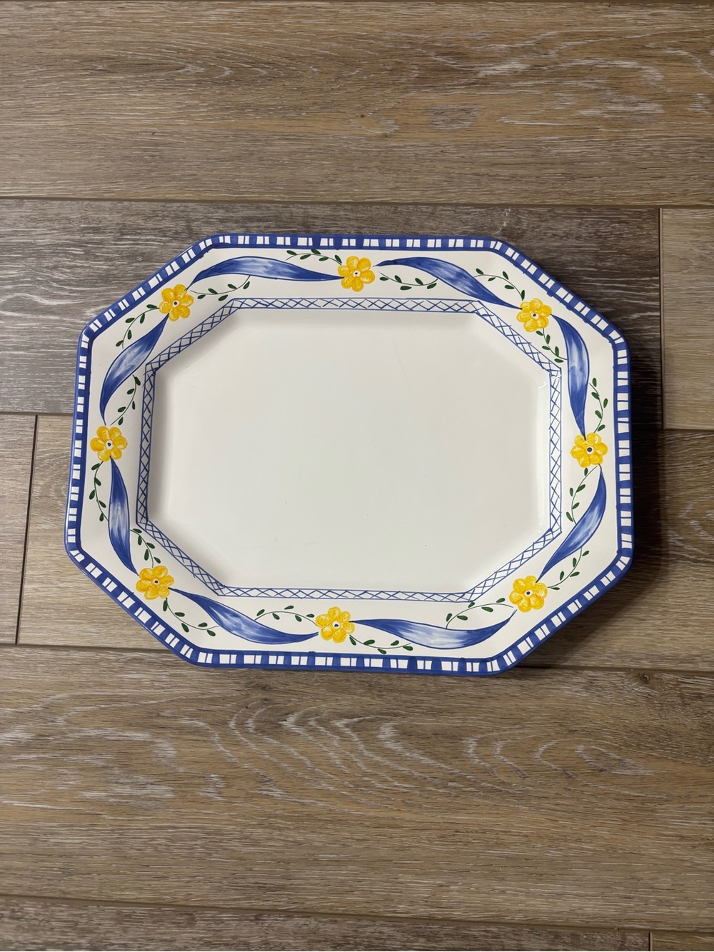 Tiffany & Co Trellis Platter Tray Hand Painted Ceramic Portugal Cottagecore READ